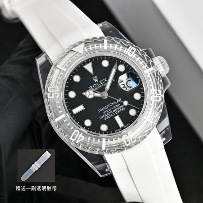 Rolex & Phantomlab Crystal Case 40mm 3135 Blue Hairspring Movement Watch